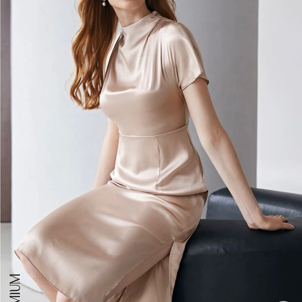 MOTF X MONET INSPIRED 100% SILK Draped Dress